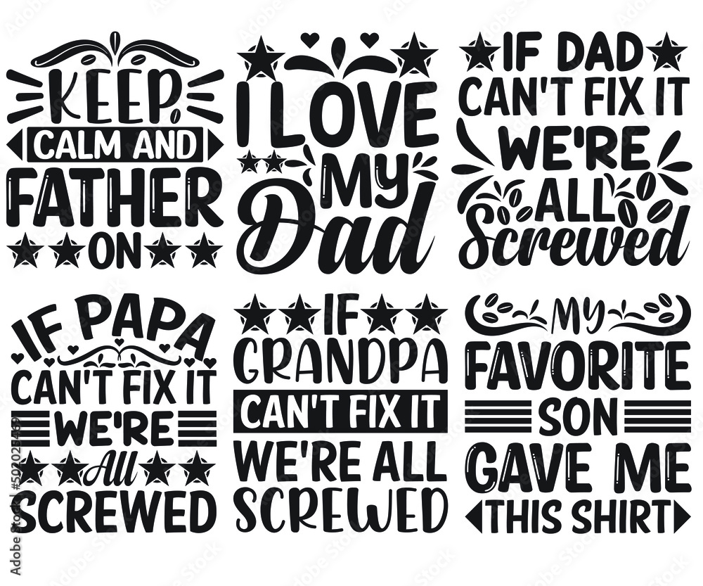 Happy Father's Day SVG T-shirt Design Bundle