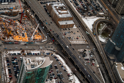 Photography Toronto city downtown construction view from above