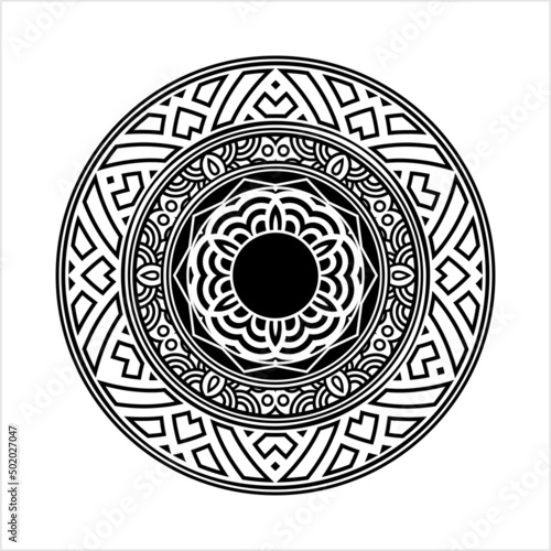 Polynesian Style Circular Shape Tattoo M_2204028