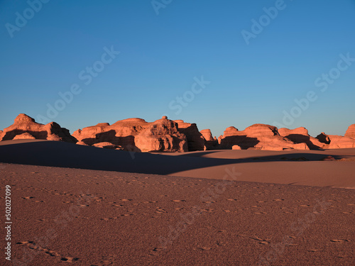 Photography yardang landforms near dunhuang, china
