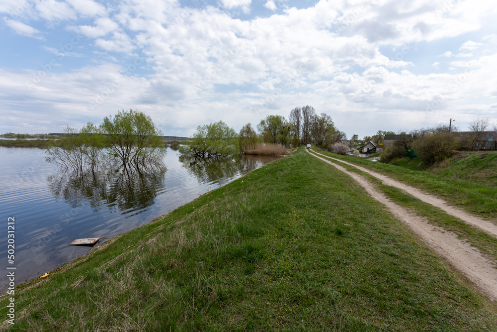The flooded village of Demidov, Kyiv region, Ukraine. The flooded village of Demidov, Kyiv region, Ukraine.