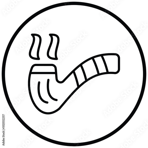 Smoking Pipe Icon Style
