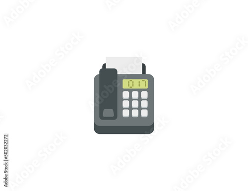 Fax Machine Vector Isolated Emoticon. Fax Machine Icon