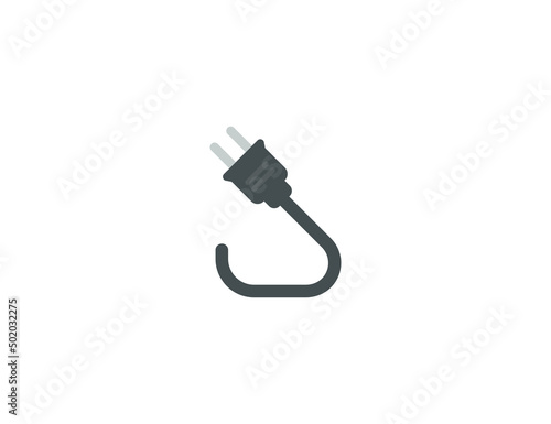Electric Plug Vector Isolated Emoticon. Electric Plug Icon