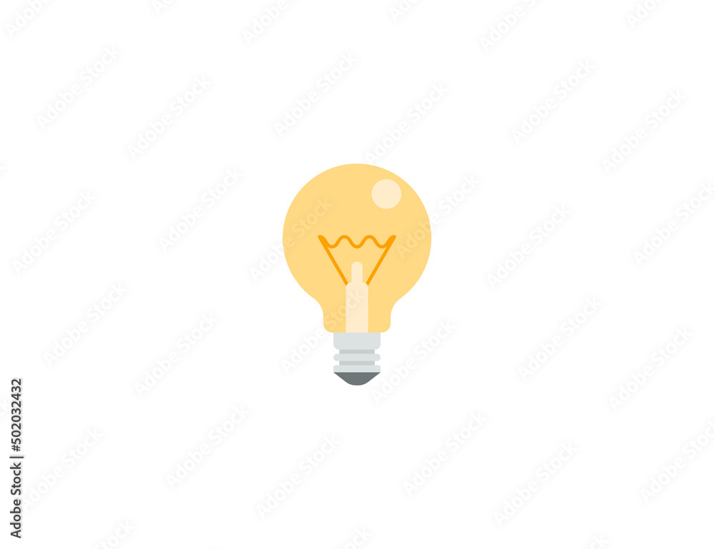 Light Bulb Vector Isolated Emoticon. Light Bulb Icon Light Bulb Vector Isolated Emoticon. Light Bulb Icon