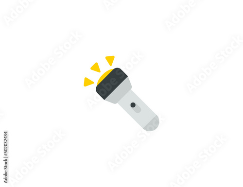 Flashlight Vector Isolated Emoticon. Electric torch Icon