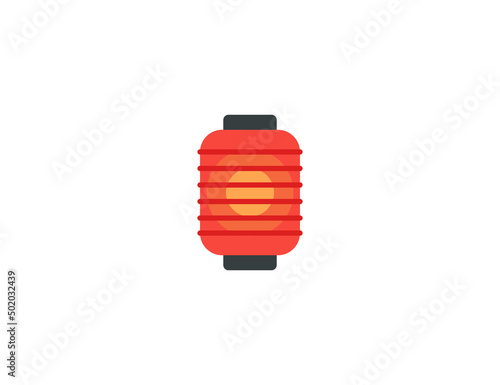 Japanese Lantern Vector Isolated Emoticon. Paper Lantern Icon