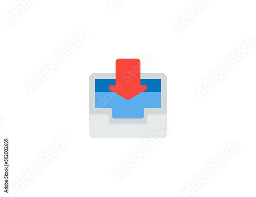 Inbox Tray Vector Isolated Emoticon. Inbox Tray Icon