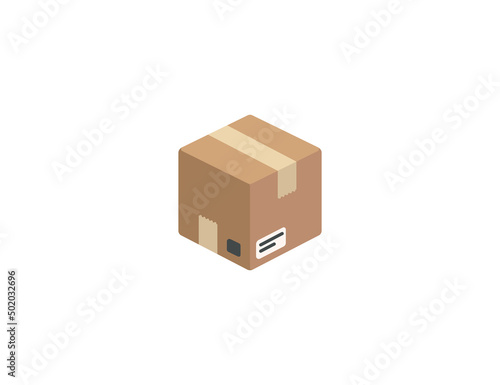 Carton Box Vector Isolated Emoticon. Box Icon