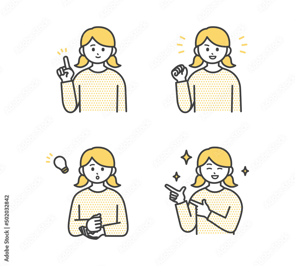 Fototapeta 女の子のポジティブな表情のイラスト素材 Naklejamy Com Fototapeta 女の子のポジティブな表情のイラスト素材 Naklejamy Com