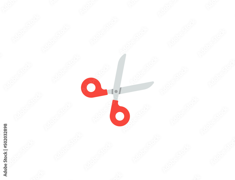 Scissors Vector Isolated Emoticon. Cutting Emoji Icon Scissors Vector Isolated Emoticon. Cutting Emoji Icon