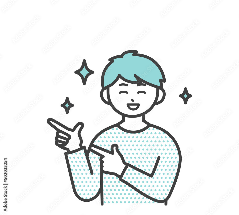 男の子のポジティブな表情のイラスト素材 男の子のポジティブな表情のイラスト素材