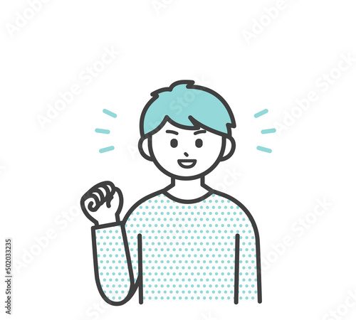 男の子のポジティブな表情のイラスト素材