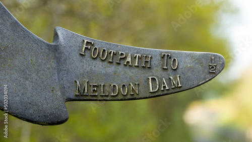 public footpath to Meldon Dam sign Dartmoor National Park Devon UK photo