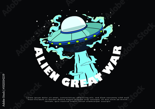 ufo illustration for clothing artwork 