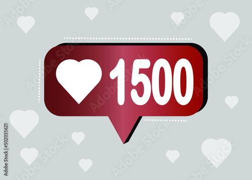 Thank you 1500 likes. Banner for online social group. Vector illustration