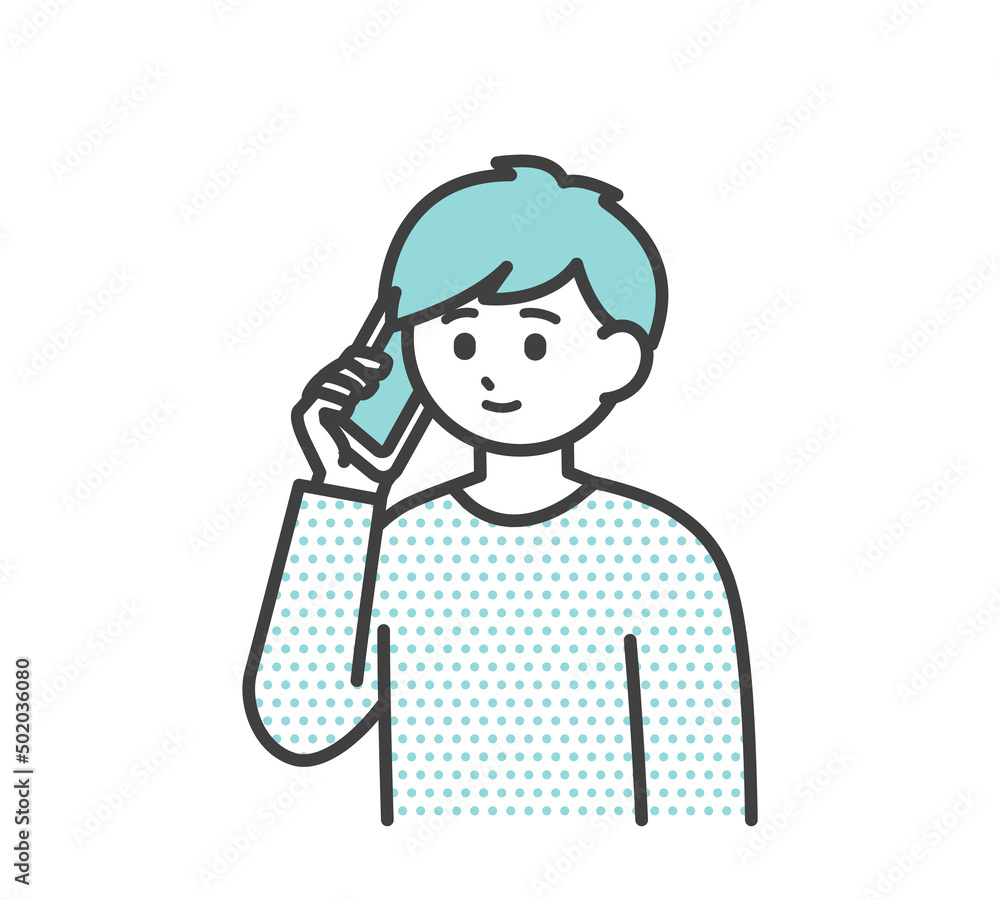 男の子がスマートフォンで連絡するイラスト素材 男の子がスマートフォンで連絡するイラスト素材