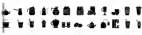 Coffee icon vector set. Tea illustration sign collection. hot drinks symbol or logo.