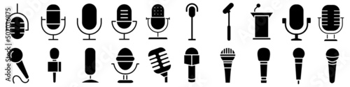 Microphone icon vector set. Mic illustration sign collection. Karaoke symbol. rec logo.