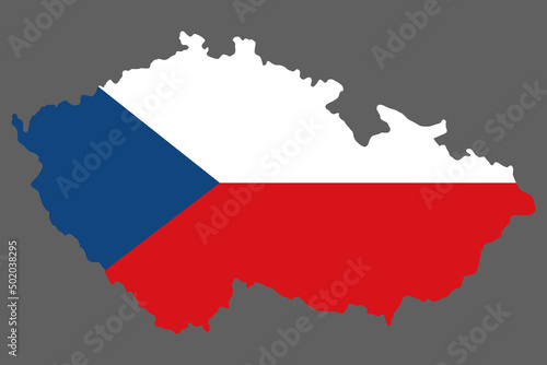 Czech republic map with flag