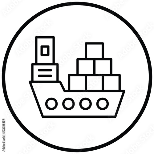 Cargo Ship Icon Style