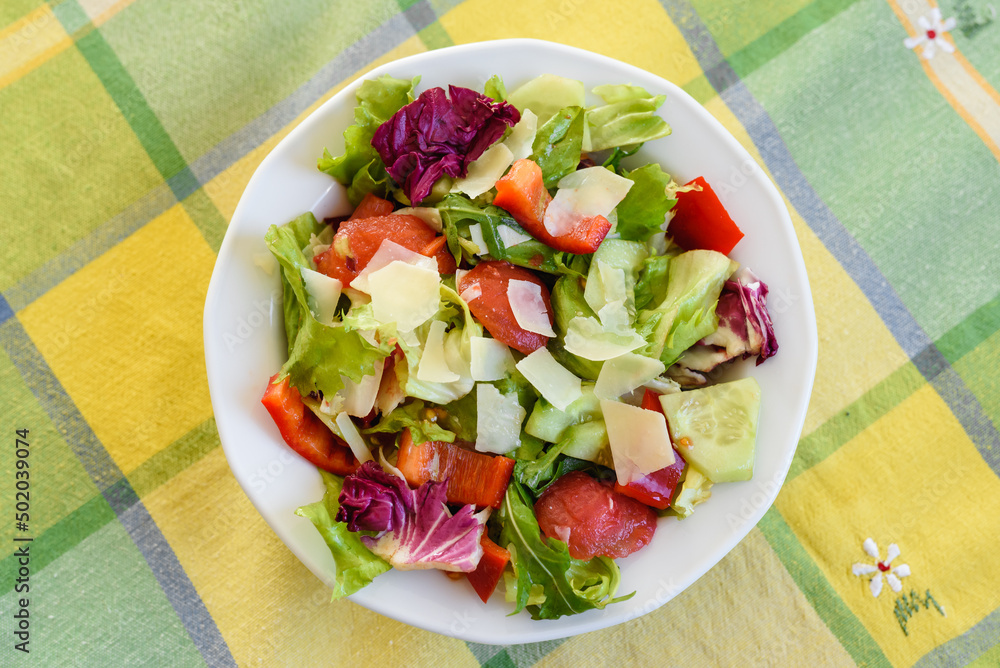 A bowl of fresh vegetable salad for lunch