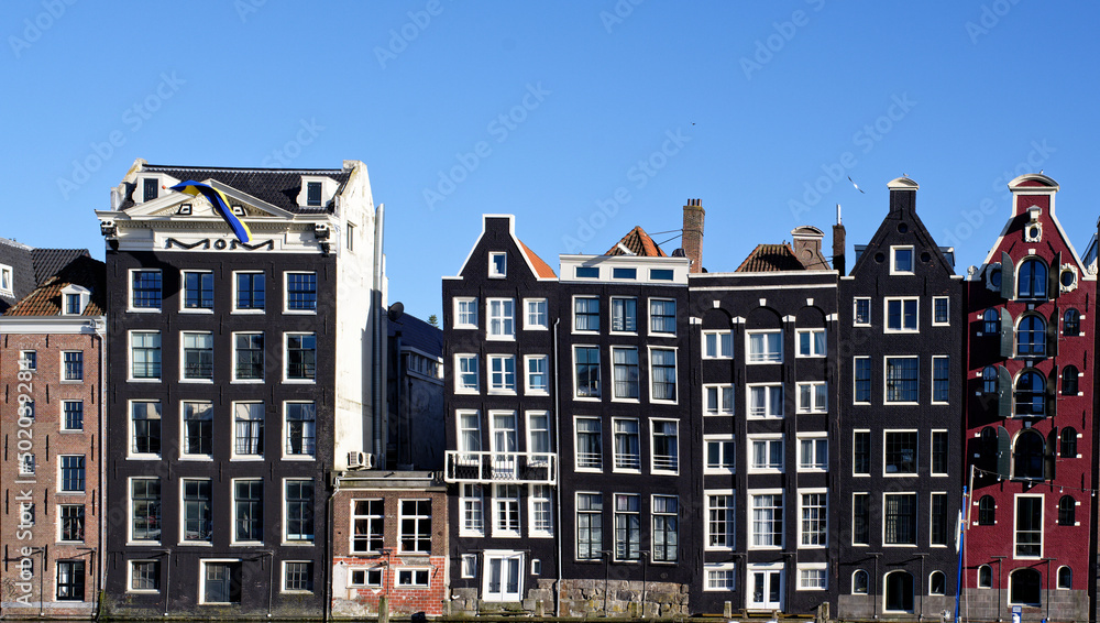 Obraz premium Vue d'ensemble d'un quartier d'Amsterdam