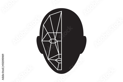recognition icon, identity system recognize. Security digital scanner for verification and identification.