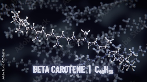 Tableau sur toile Beta-Carotene molecular structure. 3D illustration