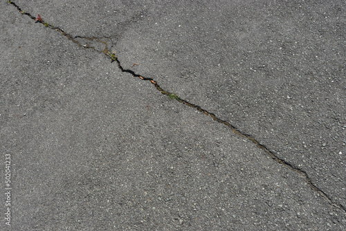 Cracks in asphalt