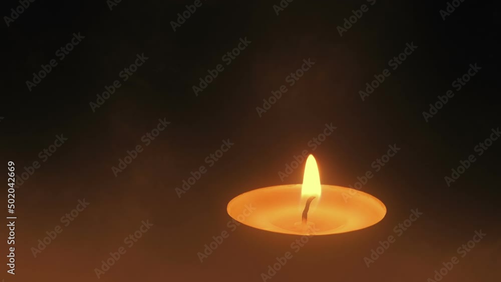 Man Lights Small Candle In Church It Burns And Is Blown Out Man Lights Small Candle In Church It Burns And Is Blown Out