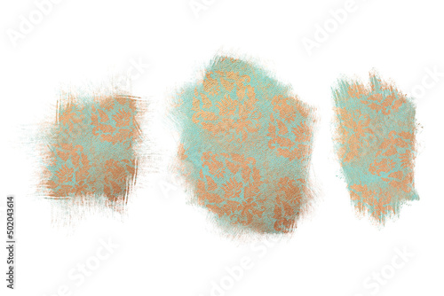 Colorful abstract shapes. Modern sublimation backgrounds with leather texture. Clip art set