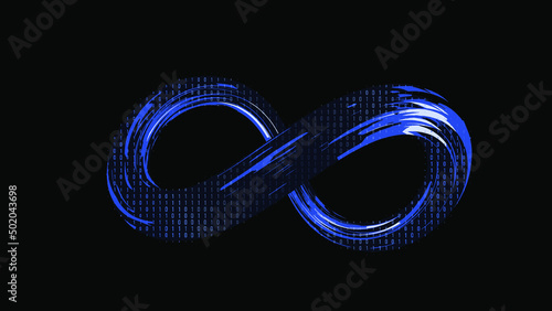 Metaverse technology/Infinite symbol community connection of metaverse world global network technology system and abstract loop sign element on innovation digital communication.