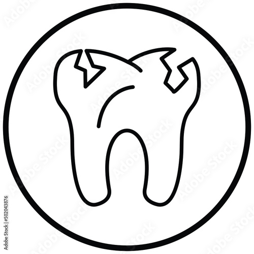 Broken Tooth Icon Style