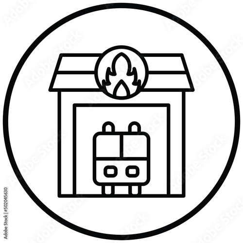 Firefighter Garage Icon Style