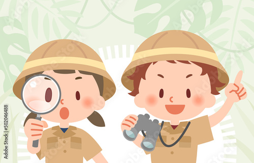 探検隊の少年少女