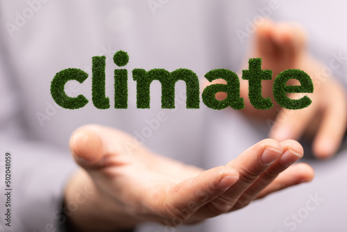 climate modern green 3d word