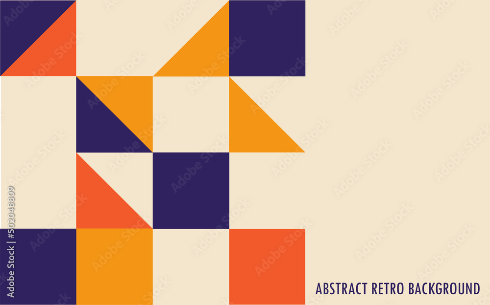 Abstract colored geometric retro background with place for text.