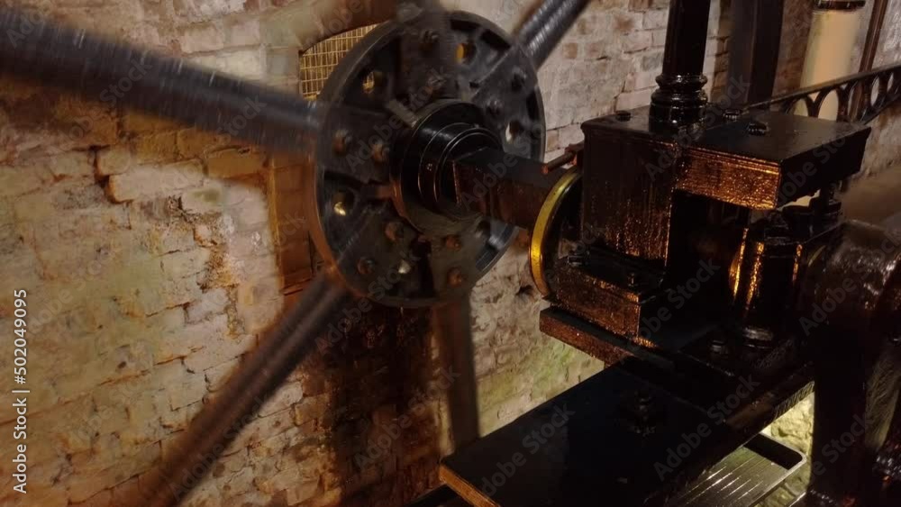 An atmospheric engine, used to power a cotton mill. Detail of regulator. Looping An atmospheric engine, used to power a cotton mill. Detail of regulator. Looping
