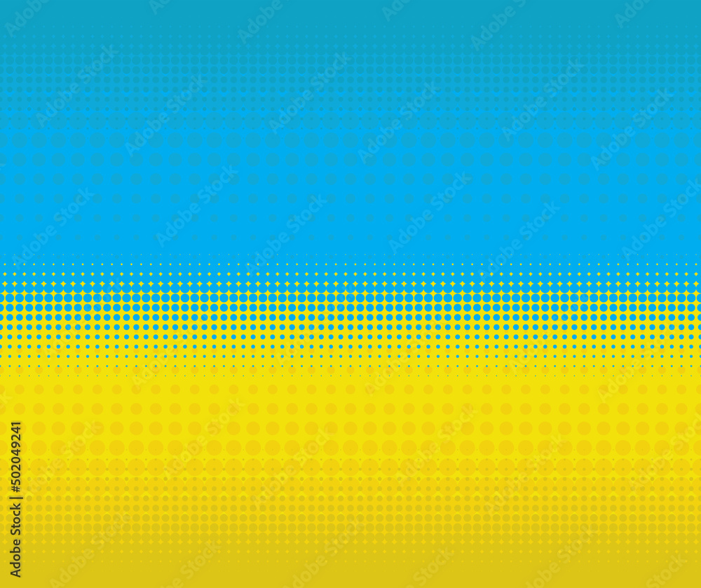 Abstract geometric blue and yellow graphic design print halftone pattern. Background in the colors of the flag of Ukraine. Abstract geometric blue and yellow graphic design print halftone pattern. Background in the colors of the flag of Ukraine.