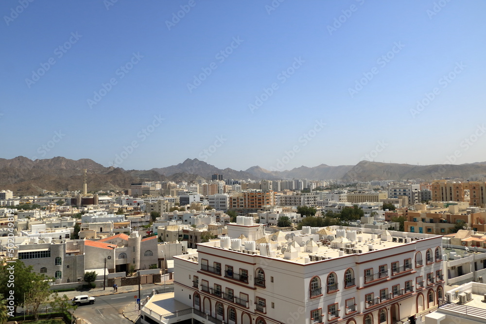 Beautiful panoramic view at the capital of Oman Muscat