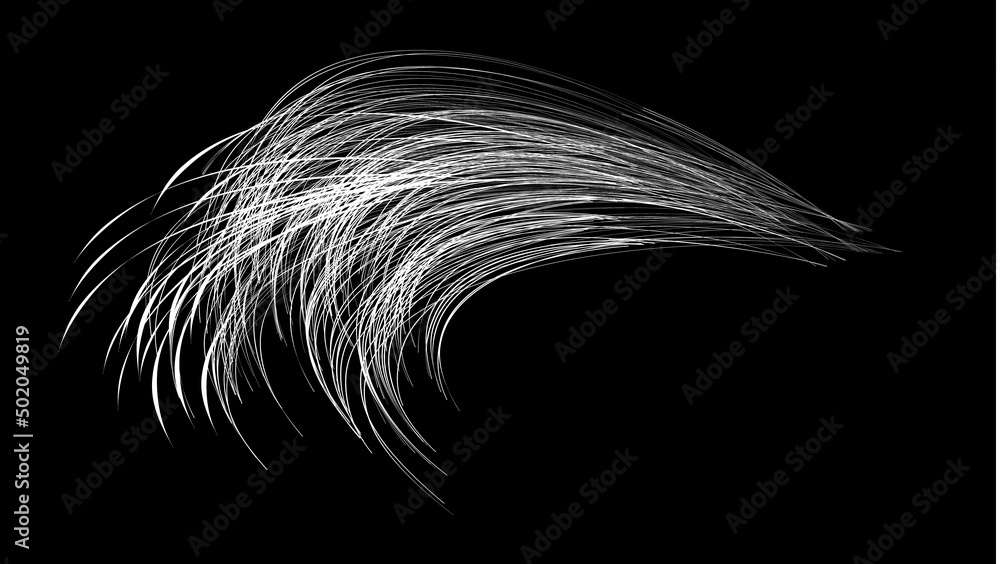 Obraz premium White flow brushstroke on white background.. Fluffy bunch of white politics. Abstract disheveled fibres. Vector illustration swirl blur. Crayons and chalk paint, fibers, hair and bunch