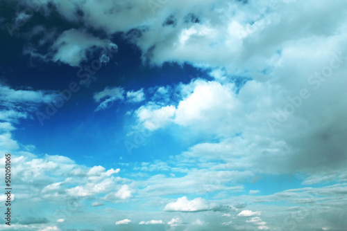 Yellow-green clouds in spring and cloudy sky