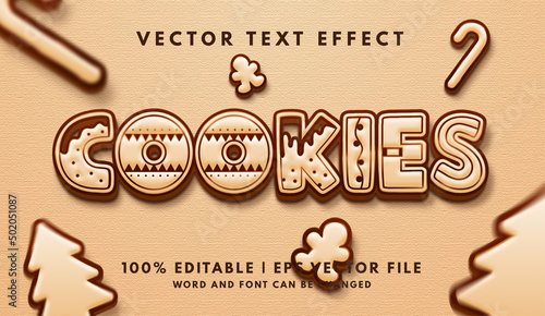 Cookies and cute editable text effect style