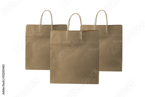 brown paper bag on a white background