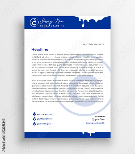 Executive blue food letterhead