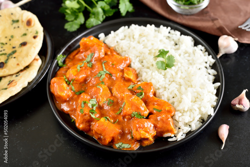 Indian chicken curry with rice