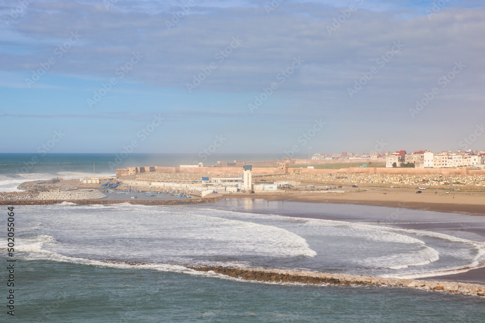 View of the atlantic ocean from Rabat fortress, Morocco