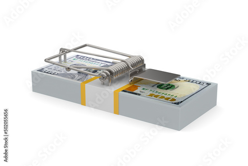 mousetrap on white backgrou...