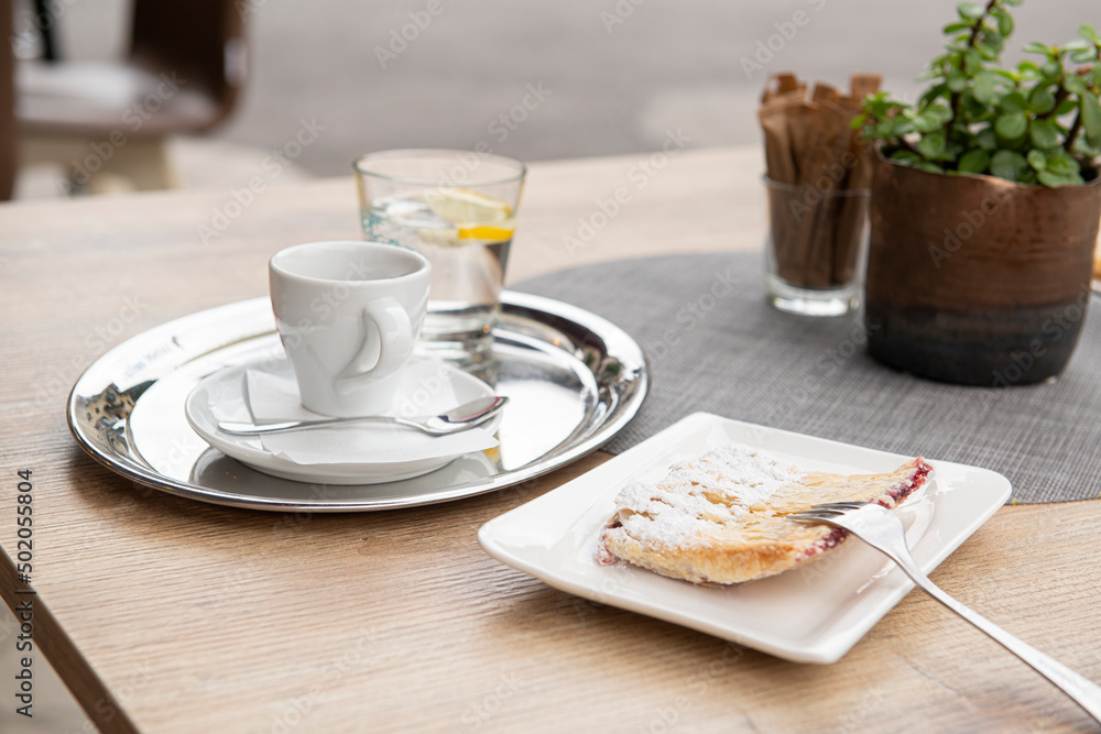 Fototapeta premium Cup of coffee and sweets.